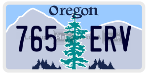 765ERV  license plate in OR