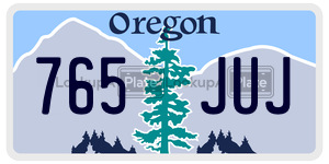 765JUJ license plate in Oregon