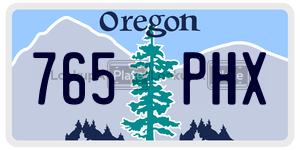 765PHX  license plate in OR