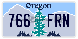 766FRN  license plate in OR