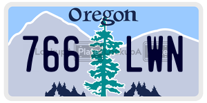 766LWN license plate in Oregon