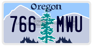 766MWU  license plate in OR