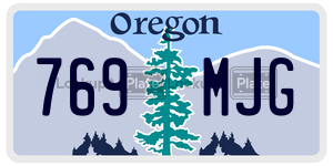 769MJG  license plate in OR