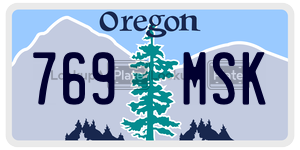 769MSK  license plate in OR