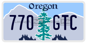 770GTC license plate in Oregon