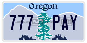777PAY license plate in Oregon
