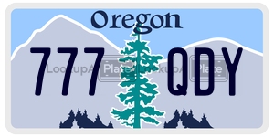 777QDY license plate in Oregon