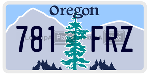 781FRZ  license plate in OR