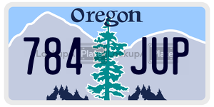 784JUP  license plate in OR
