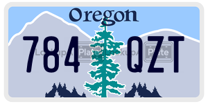 784QZT  license plate in OR