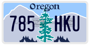 785HKU  license plate in OR