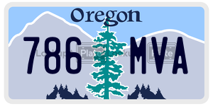 786MVA  license plate in OR