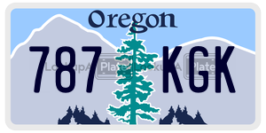 787KGK  license plate in OR
