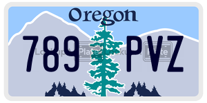 789PVZ  license plate in OR