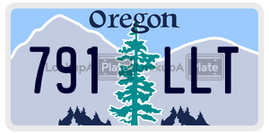 791LLT  license plate in OR