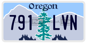 791LVN  license plate in OR