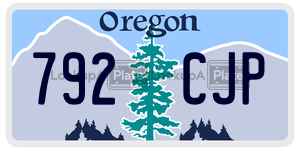 792CJP license plate in Oregon