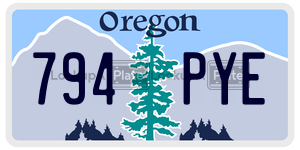 794PYE  license plate in OR