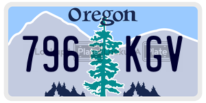 796KGV  license plate in OR