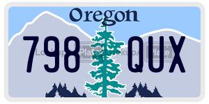 798QUX  license plate in OR