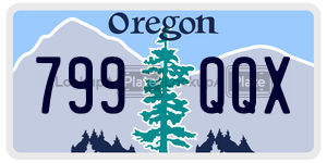 799QQX  license plate in OR