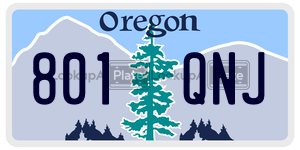 801QNJ  license plate in OR