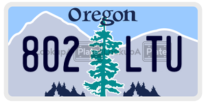 802LTU license plate in Oregon