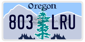 803LRU license plate in Oregon