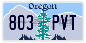 803PVT license plate in Oregon