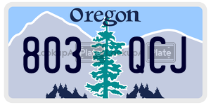 803QCJ  license plate in OR