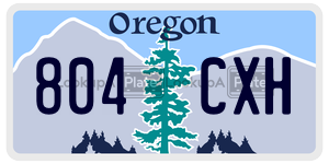 804CXH license plate in Oregon