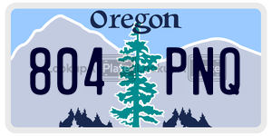 804PNQ license plate in Oregon