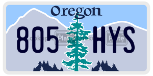 805HYS  license plate in OR