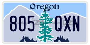 805QXN  license plate in OR