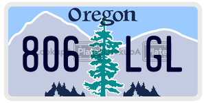 806LGL license plate in Oregon