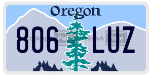 806LUZ  license plate in OR