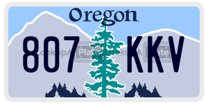 807KKV license plate in Oregon