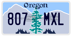 807MXL  license plate in OR