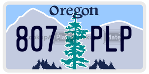 807PLP  license plate in OR