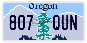 807QUN  license plate in OR