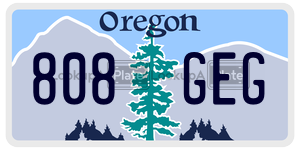 808GEG  license plate in OR