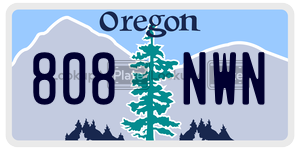 808NWN  license plate in OR