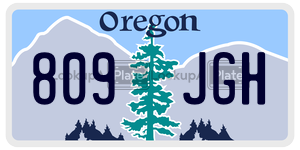 809JGH license plate in Oregon