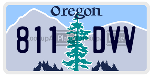 811DVV  license plate in OR
