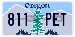 811PET  license plate in OR