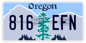 816EFN  license plate in OR
