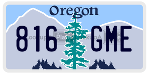 816GME license plate in Oregon
