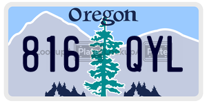 816QYL  license plate in OR