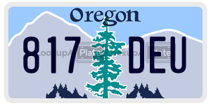 817DEU license plate in Oregon