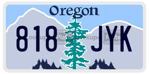 818JYK  license plate in OR